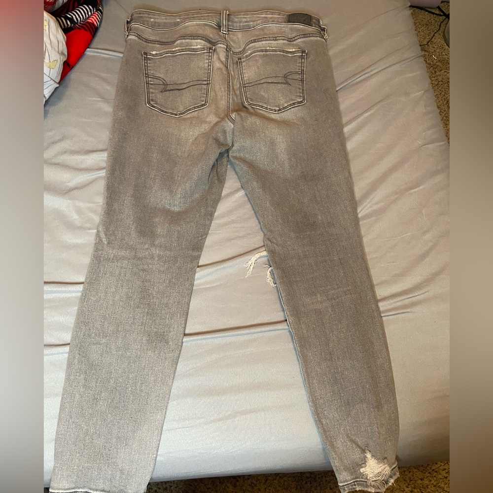American Eagle gray skinny distressed jeans - Picture 3 of 3